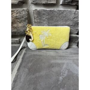 Y2K Vintage Juicy Couture Yellow Terry Wristlet bag Pouchette Mini Tropical
